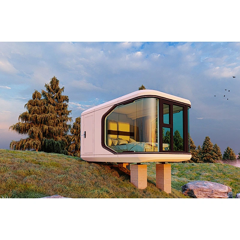 Casa de vacaciones de lujo moderna y prefabricada en cabina espacial móvil